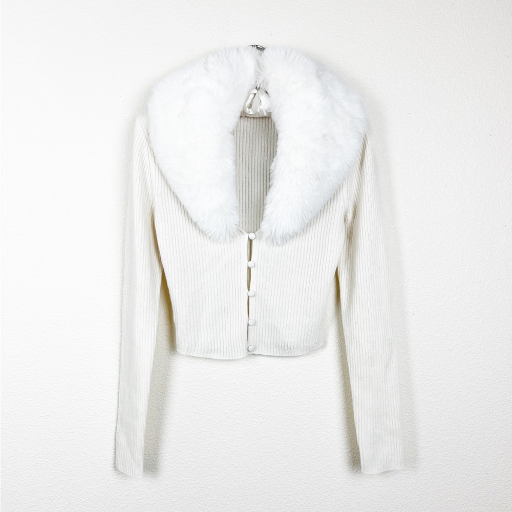 Reformation Riven Cardigan in White / Cream